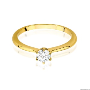 Pierścionek W553 Diament Laboratoryjny 0,50ct żółte złoto