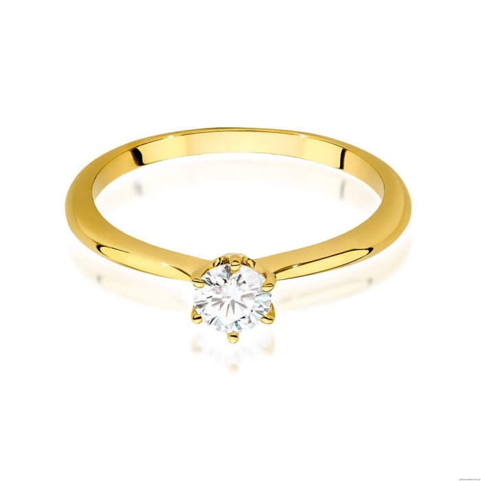 Pierścionek W553 Diament Laboratoryjny 0,50ct żółte złoto