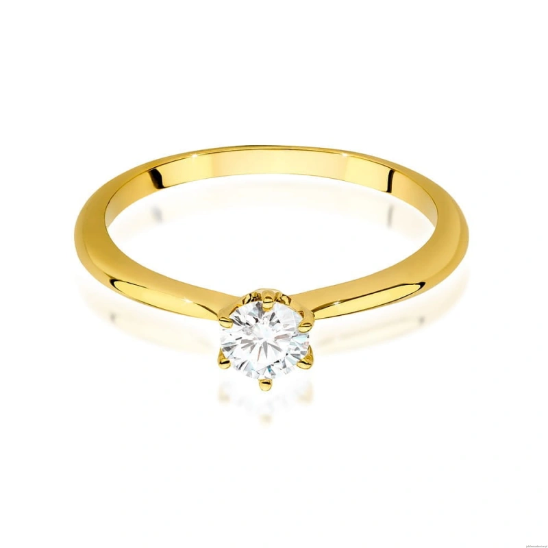 Pierścionek W553 Diament Laboratoryjny 0,50ct żółte złoto