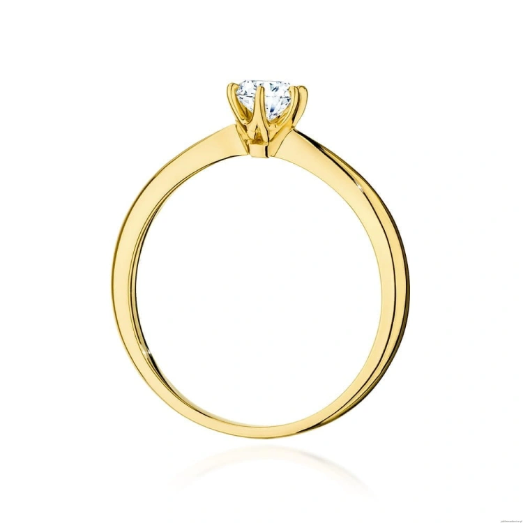 Pierścionek W553 Diament Laboratoryjny 0,50ct żółte złoto