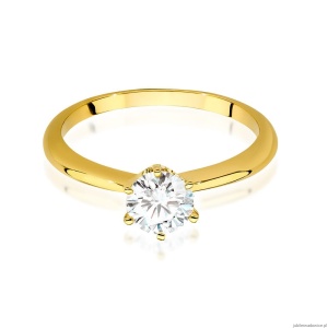 Pierścionek W553 Diament Laboratoryjny 0,70ct żółte złoto
