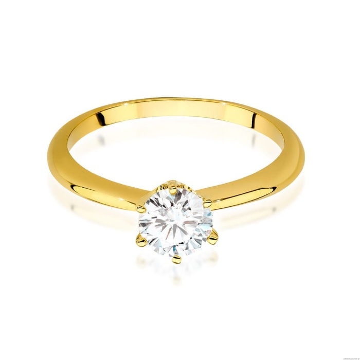 Pierścionek W553 Diament Laboratoryjny 0,70ct żółte złoto