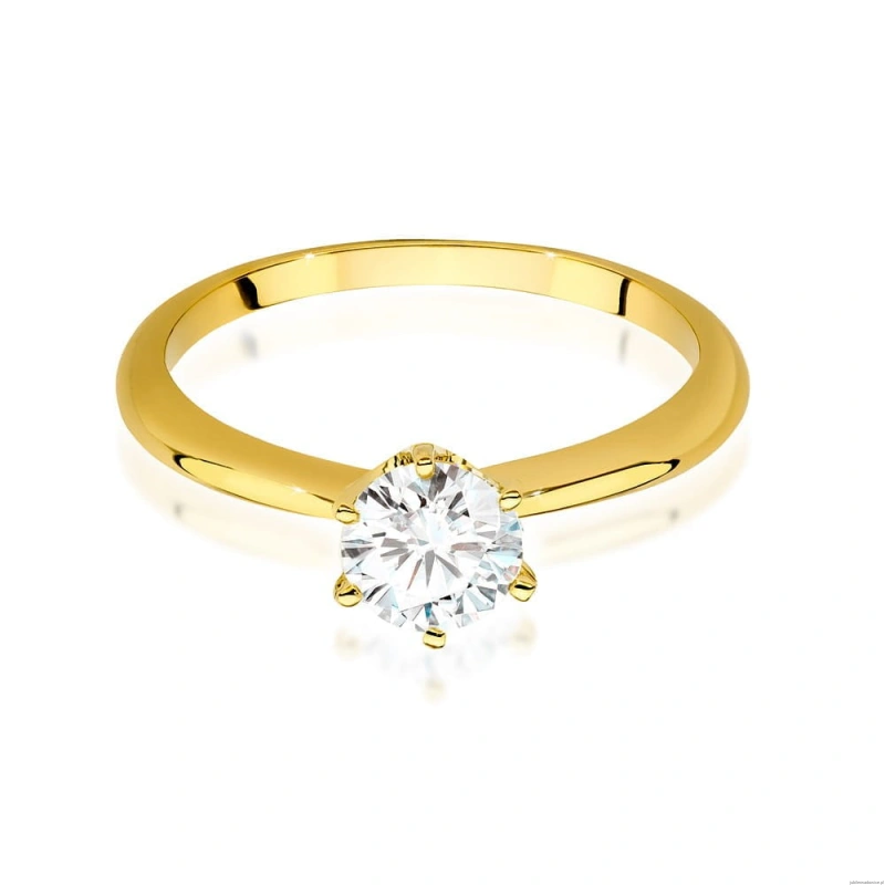 Pierścionek W553 Diament Laboratoryjny 0,70ct żółte złoto
