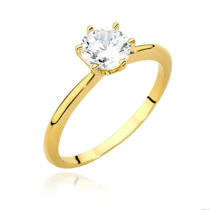 Pierścionek W553 Diament Laboratoryjny 1,00ct żółte złoto