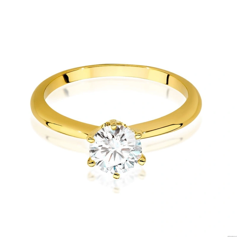 Pierścionek W553 Diament Laboratoryjny 1,00ct żółte złoto