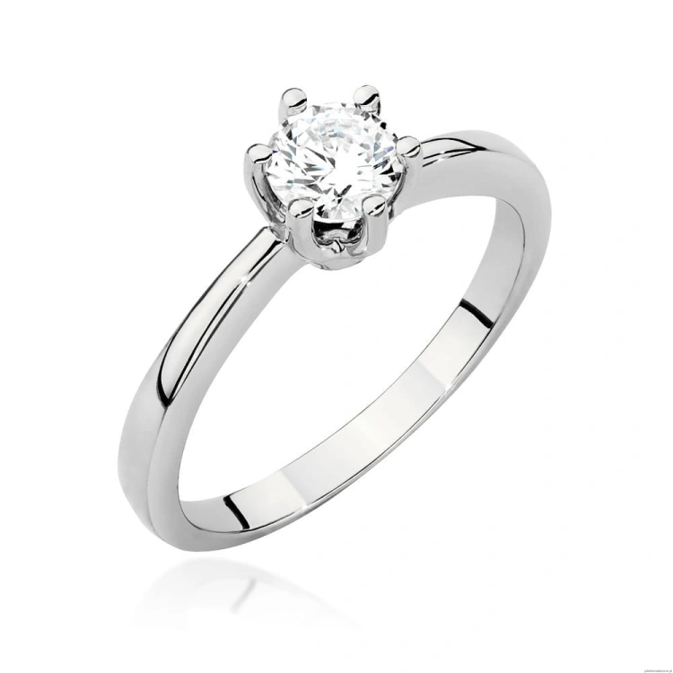 Pierścionek W563 Diament Laboratoryjny 0,50ct białe złoto
