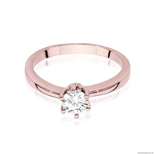 Pierścionek W563 Diament Laboratoryjny 0,40ct różowe złoto