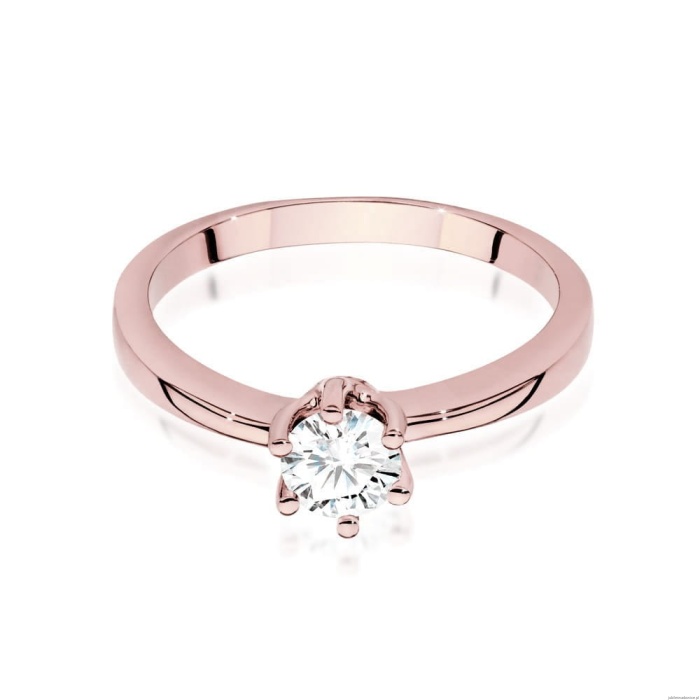 Pierścionek W563 Diament Laboratoryjny 0,40ct różowe złoto