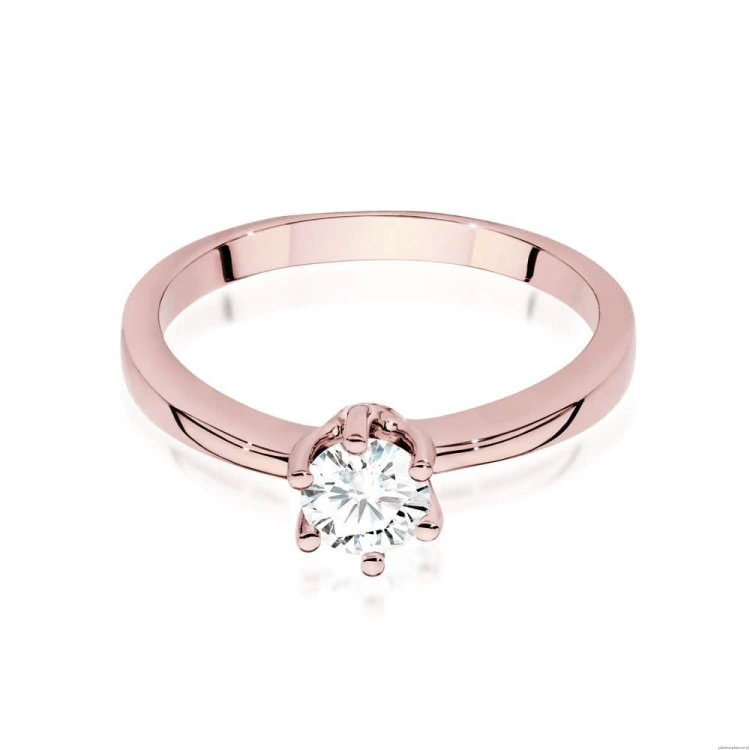 Pierścionek W563 Diament Laboratoryjny 0,40ct różowe złoto