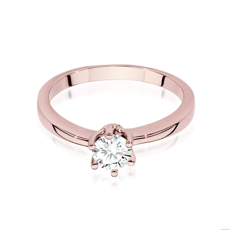 Pierścionek W563 Diament Laboratoryjny 0,40ct różowe złoto