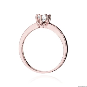 Pierścionek W563 Diament Laboratoryjny 0,40ct różowe złoto