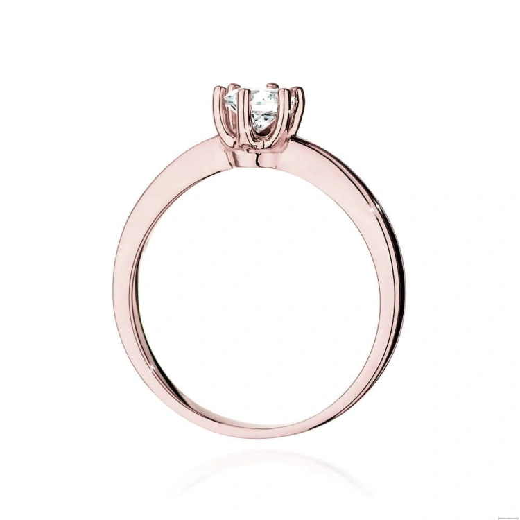 Pierścionek W563 Diament Laboratoryjny 0,40ct różowe złoto