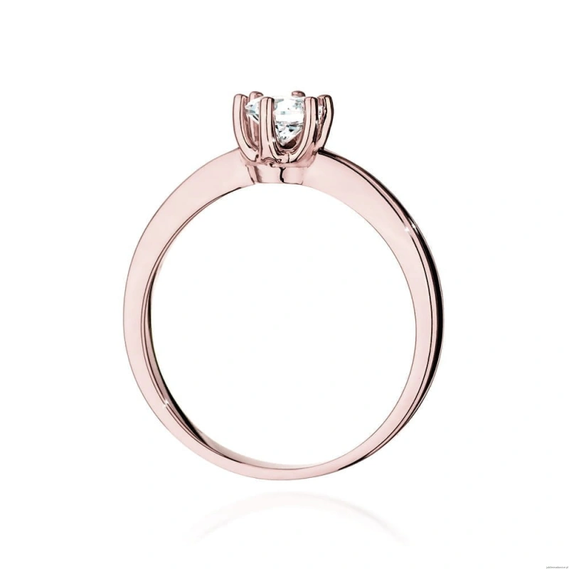 Pierścionek W563 Diament Laboratoryjny 0,40ct różowe złoto