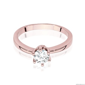 Pierścionek W563 Diament Laboratoryjny 0,50ct różowe złoto