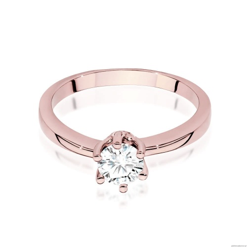 Pierścionek W563 Diament Laboratoryjny 0,50ct różowe złoto