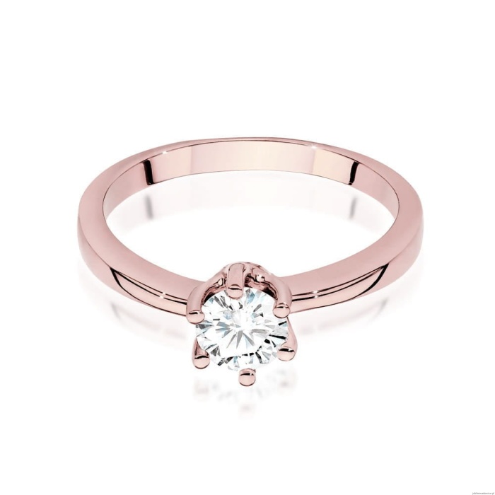 Pierścionek W563 Diament Laboratoryjny 0,50ct różowe złoto