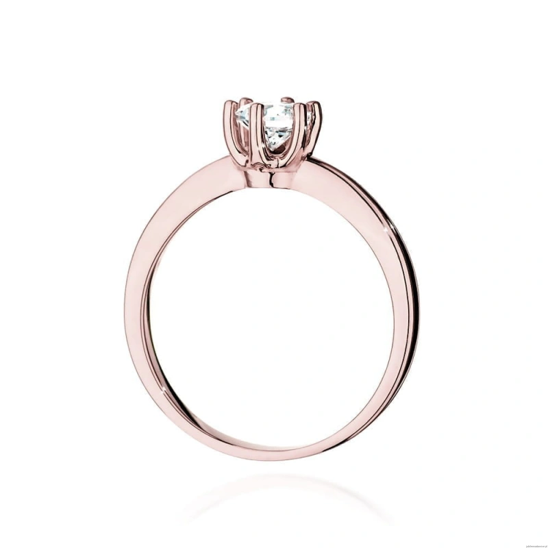 Pierścionek W563 Diament Laboratoryjny 0,50ct różowe złoto
