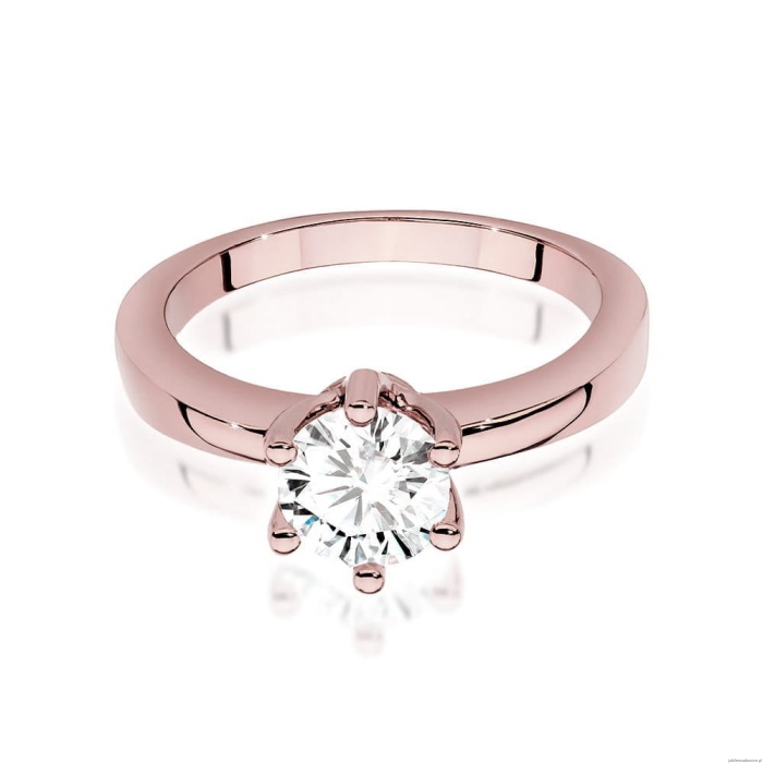 Pierścionek W563 Diament Laboratoryjny 0,70ct różowe złoto