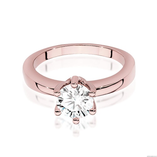 Pierścionek W563 Diament Laboratoryjny 1,00ct różowe złoto