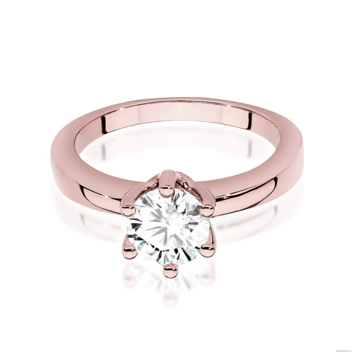 Pierścionek W563 Diament Laboratoryjny 1,00ct różowe złoto