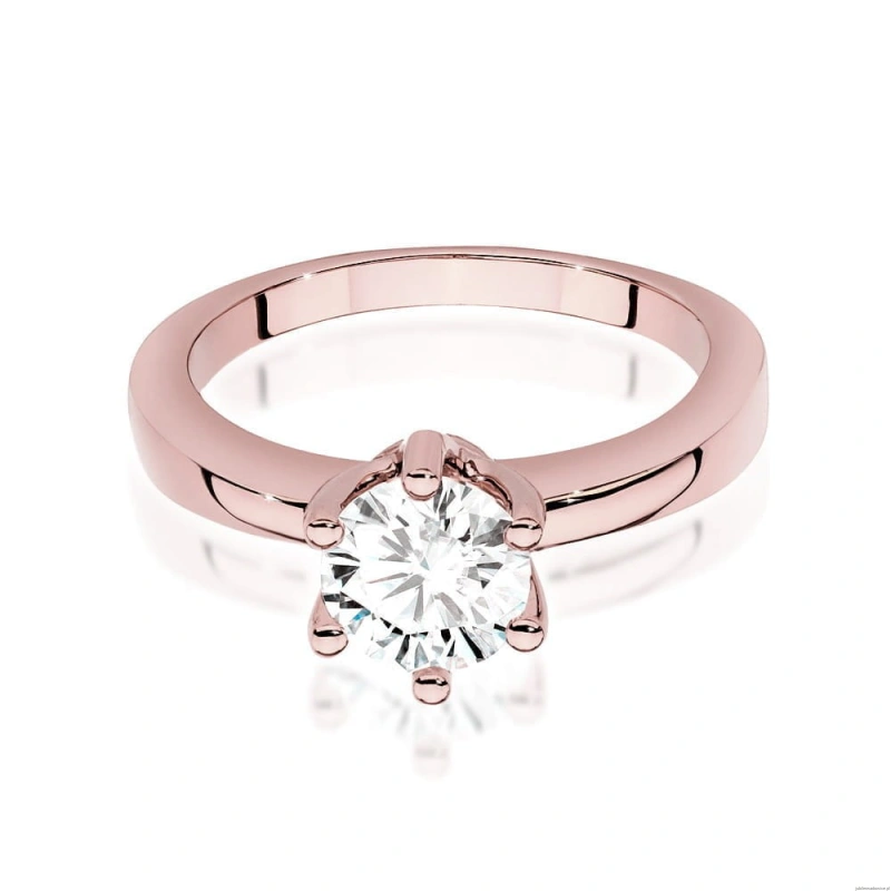 Pierścionek W563 Diament Laboratoryjny 1,00ct różowe złoto