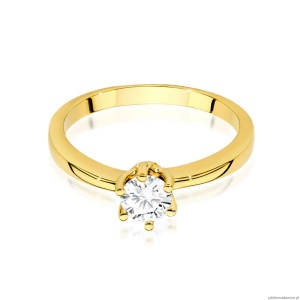 Pierścionek W563 Diament Laboratoryjny 0,40ct żółte złoto