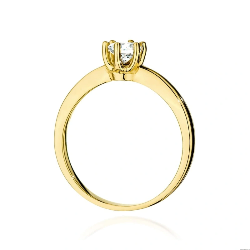Pierścionek W563 Diament Laboratoryjny 0,40ct żółte złoto