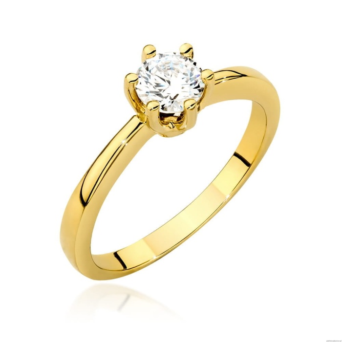 Pierścionek W563 Diament Laboratoryjny 0,50ct żółte złoto
