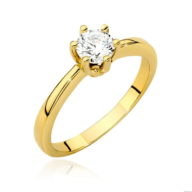 Pierścionek W563 Diament Laboratoryjny 0,50ct żółte złoto