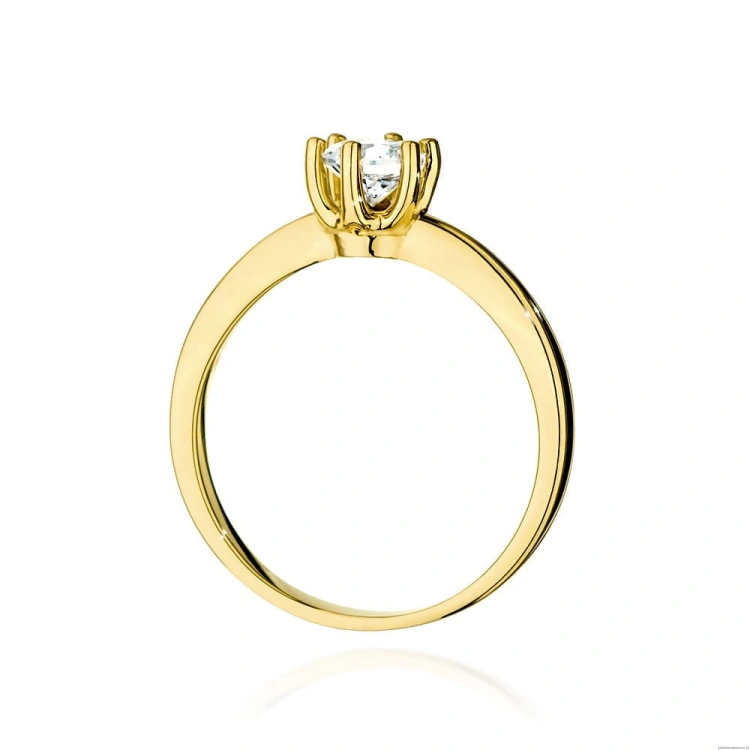 Pierścionek W563 Diament Laboratoryjny 0,50ct żółte złoto