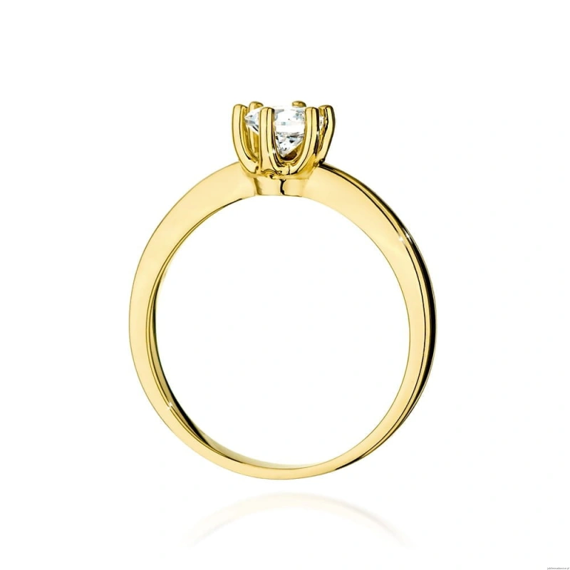 Pierścionek W563 Diament Laboratoryjny 0,50ct żółte złoto