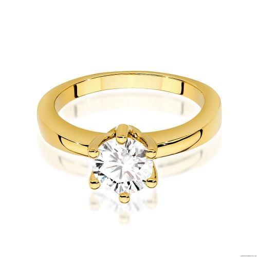 Pierścionek W563 Diament Laboratoryjny 1,00ct żółte złoto