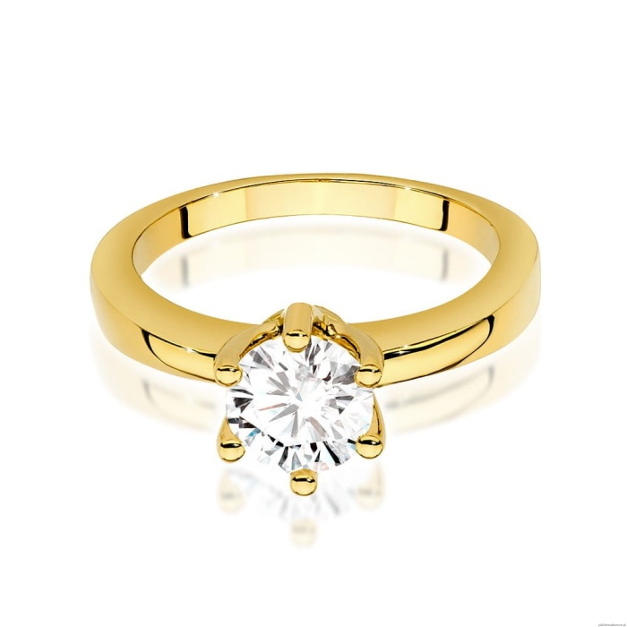 Pierścionek W563 Diament Laboratoryjny 1,00ct żółte złoto