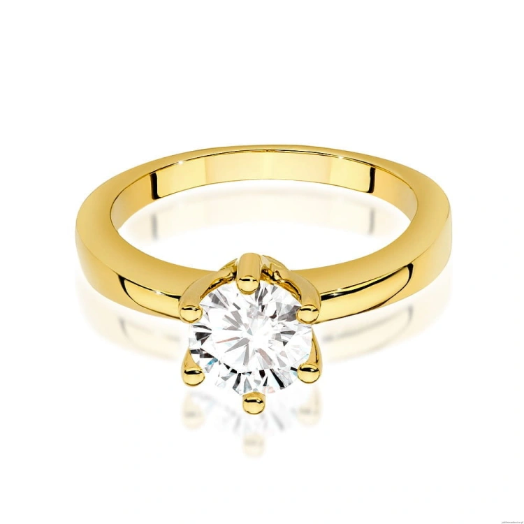 Pierścionek W563 Diament Laboratoryjny 1,00ct żółte złoto