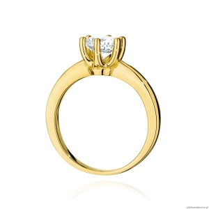 Pierścionek W563 Diament Laboratoryjny 1,00ct żółte złoto