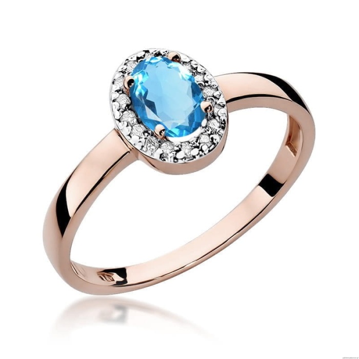 Pierścionek W330 Topaz 0,50ct różowe złoto