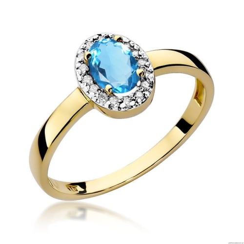 Pierścionek W330 Topaz 0,50ct żółte złoto