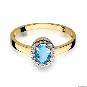 Pierścionek W330 Topaz 0,50ct żółte złoto