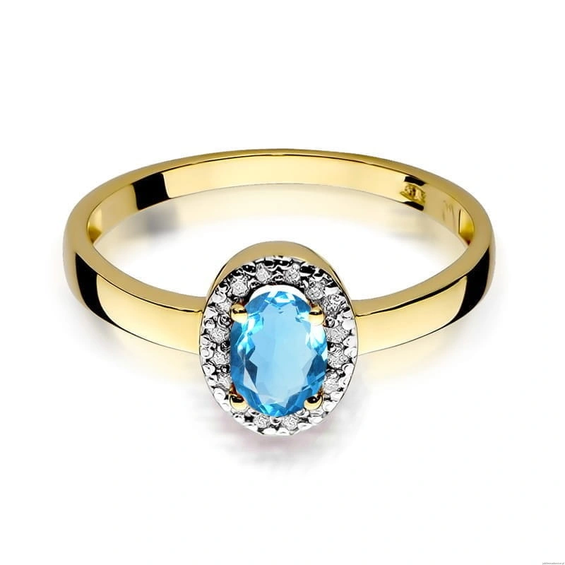 Pierścionek W330 Topaz 0,50ct żółte złoto