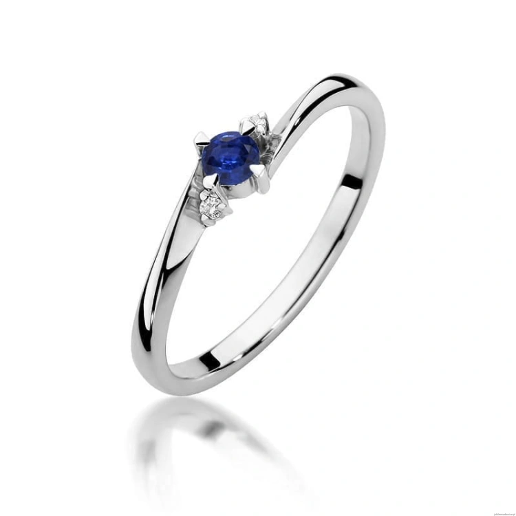 Pierścionek W346 Szafir 0,15ct białe złoto