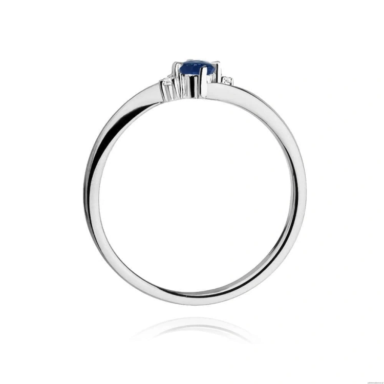 Pierścionek W346 Szafir 0,15ct białe złoto