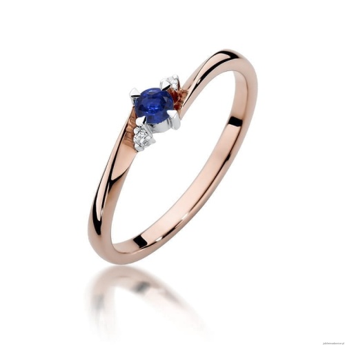 Pierścionek W346 Szafir 0,15ct różowe złoto