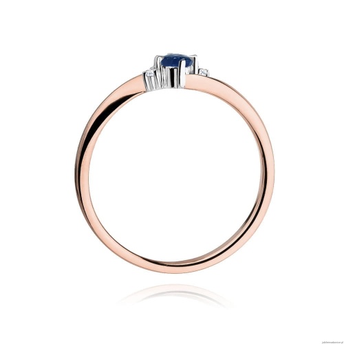 Pierścionek W346 Szafir 0,15ct różowe złoto