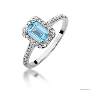 Pierścionek W403 Topaz 0,65ct białe złoto
