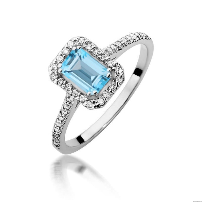 Pierścionek W403 Topaz 0,65ct białe złoto
