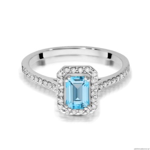 Pierścionek W403 Topaz 0,65ct białe złoto