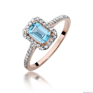 Pierścionek W403 Topaz 0,65ct różowe złoto