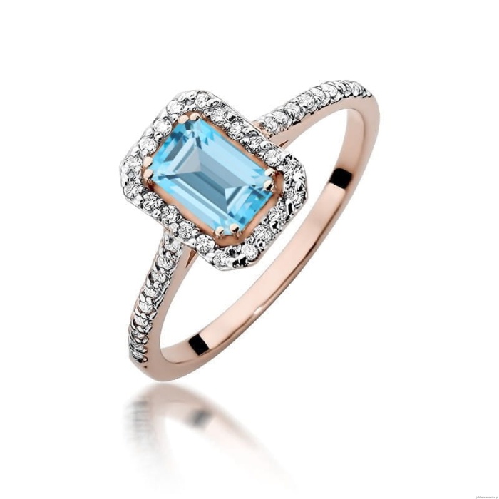 Pierścionek W403 Topaz 0,65ct różowe złoto