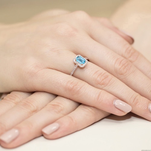 Pierścionek W403 Topaz 0,65ct różowe złoto