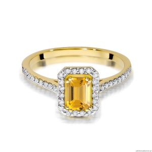 Pierścionek W403 Cytryn 0,60ct żółte złoto